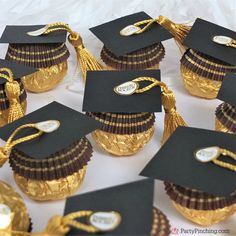 graduation caps and tassels on top of each other with text overlay that reads ferreto rocher graduation caps