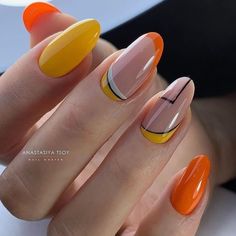 Neon Nail Art, Nail Swag, Neon Nails, Orange Nails, Classy Nails, Chic Nails, Creative Nails, Nail Polishes, Cute Acrylic Nails