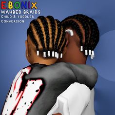 two children with dreadlocks hugging each other in front of a blue background that says ebonix maheed braids child & toddler convention