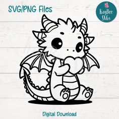 a cute little dragon sitting on the ground with its wings spread out and eyes closed