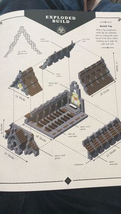 a man holding up a paper with instructions on how to build a model train set