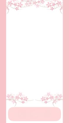 a pink and white frame with flowers on it