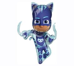 a foil balloon shaped like the character pj masks up in the shape of a cat