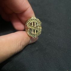 14k Solid Gold Money Sign Ring “$” Weight 5.8 Grams Dope Jewelry Accessories, Gold Money, Money Sign, Mens Trendy Outfits, Jewelry Accessories Ideas, Dope Jewelry, Accessories Ideas, Ring Color, Fit Ideas