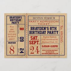 an old ticket for the boston stadium birthday party