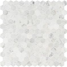 white marble hexagonal tiles with grey veining