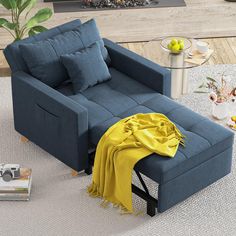 YODOLLA 3-in-1 Sofa Bed Chair, Single Sleeper Chair Bed with Adjustable Backrest Into a Sofa,Lounger Chair,Single Bed,Convertible Chair Bed for Adults, Navy : Amazon.co.uk: Home & Kitchen Tiny House Furniture Ideas, Home Office Cubicle, Futon Chair Bed, Sofa Lounger, Cubicle Makeover