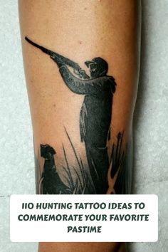 Explore this collection of hunting tattoo ideas that will help you celebrate your love for the great outdoors and commemorate your favorite pastime. From majestic deer to fierce hunting dogs, these designs are sure to inspire your next tattoo. Whether you're a seasoned hunter or simply enjoy the beauty of nature, these tattoos are perfect for showing off your passion. Embrace your wild side with these hunting tattoo ideas and make a statement that is uniquely you. Hunting Memorial Tattoos For Grandpa, Hunting Dog Tattoo, Hunting Tattoo Ideas, Hunting Tattoos For Guys, Hunter Tattoo, Majestic Deer, Memorial Tattoos