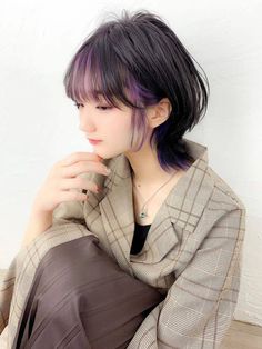 Short Purple Hair, Split Dyed Hair, Autumn Instagram, Shot Hair Styles, Short Hair Color, Dye My Hair, Hair Dye Colors