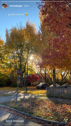 an image of a street sign in the fall