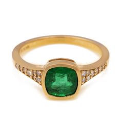 1.44 Ctw Emerald With 0.15 Ctw White Diamond Ring in 14K YG Metal - 3.16 Grams Timeless Emerald Diamond Ring In Yellow Gold, Timeless Yellow Gold Diamond Ring With Emerald, Timeless Yellow Gold Emerald Diamond Ring, Classic 14k Gold Emerald Ring With Single Cut Diamonds, Yellow Gold Emerald-cut Ring With Single Cut Diamonds, Classic Yellow Gold Emerald Ring With Single Cut Diamonds, Heirloom Style Yellow Gold Emerald Ring With Brilliant Cut, Heirloom Yellow Gold Emerald Ring With Brilliant Cut, Formal Yellow Gold Emerald Ring With Pave Setting