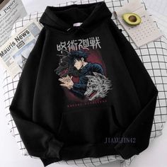 Anime Jujutsu Kaisen Gojo Satoru Printed Hooded Hoodie Loose Sweatshirt Unisex About item 100% New Condition and High Quality It is Asian size, it is smaller than US /AU/ EU size(1cm=0.39inch) According to manual measurement, there maybe 1-2 cm difference, We appreciate your understanding ! If you cannot make sure the size, Please tell us your measurements such weight and height,we will help you choose a suitable size. The real color of the item may be slightly different from the pictures shown on website caused by many factors such as brightness of your monitor and light brightness. Shipping Shipping costs are calculated by EBAY based on the weight of the item. All items will be shipped, unless requested otherwise.  Your total shipping charges will be automatically calculated during check Graffiti Clothing, Hoodies Aesthetic, Anime Streetwear, Anime Jujutsu Kaisen, Megumi Fushiguro, Stylish Hoodies, Yuji Itadori, Anime Inspired Outfits, Cartoon Sweatshirts