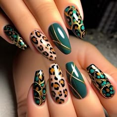 Pumpkin Nail Designs, Spring Nail Polish Colors, Leopard Nail Designs, Essie Nail Polish Colors, Cheetah Nail Designs, Nail Polish Colors Summer, Almond Nail Art, Summer Nail Polish, Cheetah Nails