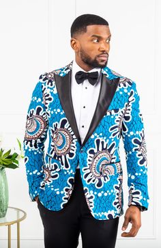 Men African Fashion - Tailored Fit Shawl Collar African Print Blazer f – L'AVIYE Printed Blazer For Men, Modern African Print Dresses, African Print Blazer, African Print Jacket, African Swimwear, African Print Shoes, Men African Fashion, Blazer For Men, African Print Tops