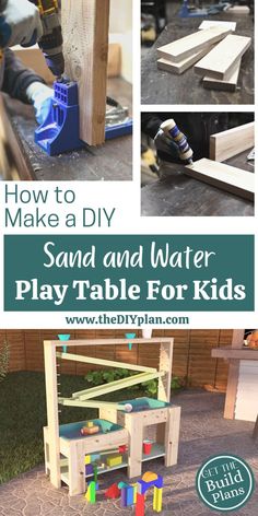 how to make a diy sand and water play table for kids from the diy plan