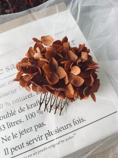 These beautiful autumnal wedding hair accessory is set handmade with real dried flowers in burnt orange/ terracotta, green, gold and ivory. They dont turn brown and keep their beauty for years. These rustic barn style flower crown is adjustable. One size fits all. Comes with ribbon. The flowers are dried and preserved to keep their beauty for years. Including hydrangea, ruscus, bunny tails, straw flowers, greenery. Flower headband and grooms buttonhole are one of a kind products. Bridesmaids hai Fall Wedding Hair, Dried Flower Hair Comb, Hair Accessories For Brides, Flower Hair Pins Wedding, Burnt Orange Wedding, Floral Hair Piece, Barn Wedding Inspiration, Fall Wedding Hairstyles, Orange Terracotta