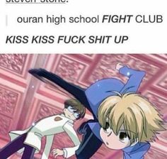 Funny Ouran High School Host Club, Ohshc Funny, Oran Host Club, Ouran Memes, Host Club Ouran High School, Funny Anime Memes