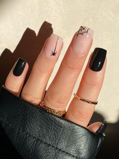 Trick or Treat Yo' Self: The Ultimate Halloween Nail Art Inspiration Shellac Designs, Holloween Nails, Halloween Nails Easy, Fall Nail, Short Acrylic Nails, Nail Arts, Fall Nails