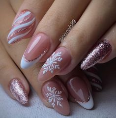 Nails December Winter, Nail Art Winter, Winter Nail Ideas, Nail Art Inspo, Sassy Nails, Ombre Acrylic Nails, Nails Winter