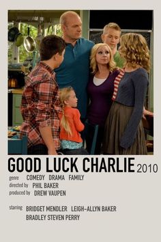 the movie poster for good luck charlie starring actors from left to right, amanda, drea