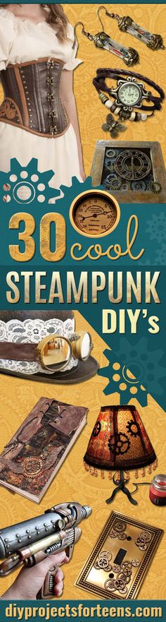 Cool Steampunk DIY Ideas - Easy Home Decor, Costume Ideas, Jewelry, Crafts, Furniture and Steampunk Fashion Tutorials - Clothes, Accessories and Best Step by Step Tutorials - Creative DIY Projects for Adults, Teens and Tweens Steam Punk Diy, Seasoning Shelf, Shelf Drawers, Steampunk Mode, Diy Projects For Adults, Moda Steampunk, Mode Steampunk, Soap Cake, Steampunk Crafts