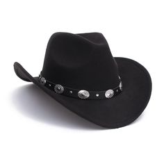 PRICES MAY VARY. High Quality Material - The black cowboy hat are made of 65% Wool,35% Polyester . soft comfortable and breathable for all-day wear. It won't lose its shape even if worn for a long time ♛Size - This black cowgirl hat is unisex design makes it suitable for both women and men ,Cowboy hat with adjustable strap inside, hat circumference measures 58cm,7 1/4 ♛Classic Style - Our cowboy hats for men is simple and classic fedora shape, stubbed alloy bull head on the brown leather belt ar Western Black Felt Hat For Ranch, Western Black Hat Band For Western-themed Events, Western Black Felt Hat For Western-themed Events, Black Western Hat For Outdoor, Black Western Style Felt Hat For Outdoor, Western Style Black Felt Hat For Outdoor, Western Black Felt Hat For Outdoor, Western Style Black Hat Bands For Country Events, Western Black Hat Bands For Country Events