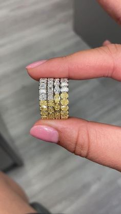 Why make up your mind? Wear your wedding band in two ways! Luxury Yellow Oval Jewelry, Elegant Yellow Marquise Cut Jewelry, Big Wedding Rings, Diamond Half Eternity Band, Treasure Jewelry, Gold Jewellry, Yellow Bracelet, Yellow Diamonds, Luxe Jewelry