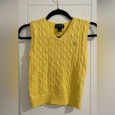 New. But With No Tags. Perfect Condition. Knitted Cotton V-neck Top, Casual Yellow V-neck Vest, Cotton Cable Knit V-neck Sweater Vest, Cotton Knitted V-neck Top, Casual Yellow Cotton Sweater Vest, Casual Yellow Knit Sweater Vest, Casual Yellow V-neck Sweater, Yellow Cotton V-neck Sweater, Yellow Knit V-neck Sweater