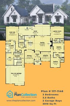 contemporary floor plans, Plan # 117-1146 Contemporary Floor Plans, Spa Like Bathrooms, Bedroom Contemporary, Open Concept Floor Plans, Contemporary Floor, Contemporary House Plans, Contemporary Bathrooms, New House Plans, Indoor Outdoor Living