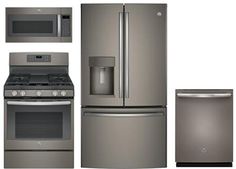 an image of kitchen appliances and appliance set up on white background with clippings