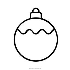 a black and white christmas ornament with wavy lines on the bottom, in a circle