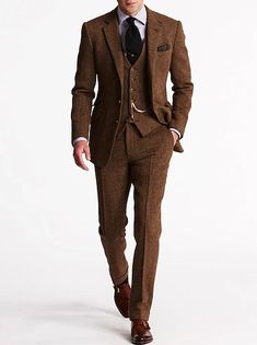 Kaki hommes costumes de mariage couleur unie 3 pièces affaires quotidiennes grande taille simple boutonnage deux boutons 2024 de 2024 ? €138.99 Mens Tweed Suit, Brown Tweed Suit, Costume Beige, Graduation Suits, Herringbone Suit, Brown Suit, Beige Suits, Slim Fit Tuxedo, Brown Tweed