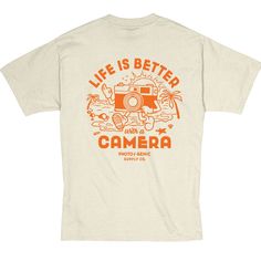 Photogenic Supply Life is Better With a Camera Tee Retro Tshirt Design Ideas, Merch Graphic Design, Photography Merch, Retro Tshirt Design, Photographer Tshirt, Graphic Design Tees, Tshirt Graphics, Expired Film, Philadelphia Usa