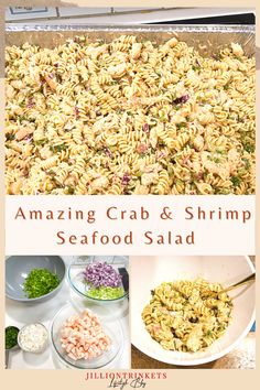 the cover of an amazing crab and shrimp seafood salad