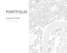 a white brochure with the words portfolio on it