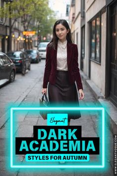 Dark Academia Autumn Outfit Ideas Elegant Dark Academia, Winter Casual Outfits, Autumn Looks, Dark Academia Style, Academia Style