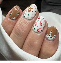 Winter Nail Art Designs, Cute Simple Nails, Cute Christmas Nails, Holiday Nail, Christmas Gel Nails, Cute Nail Art Designs, Summery Nails, Seasonal Nails, Holiday Nail Art