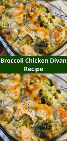 broccoli chicken divan recipe in a casserole dish