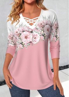 Stylish Tops For Women | Trendy Tops | Trendy Fashion Tops | Trendy Tops For Women | ROTITA Fall And Winter Outfits, Weekend Mode, Flower Print Blouse, Outfits 2023, Long Sleeve Tops Casual, Weekend Style, Spring Shirts, Floral Print Tops, Short En Jean