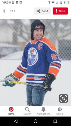 an image of a hockey player on his cell phone with the caption's name