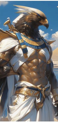 Egyptian Gods Illustration, Sobek Egyptian God, Ra Egyptian God, Horus Design, God Horus, Jack Of Spades, Egypt Concept Art, Ancient Egypt Gods, African Mythology