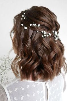 Tuns Bob Lung, Fancy Hair, Hairdos For Short Hair, Peinados Fáciles Para Cabello Corto, Short Wedding Hair, Baby's Breath