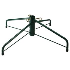 a green metal stand with two handles on it's sides and one handle attached to the top