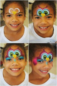 Maquiagem de Carnaval para Crianças Passo a passo - diiirce Owl Face Paint, Octopus Face, Park Amenities, Animal Face Paintings, Face Painting Tips, Makeup Zombie