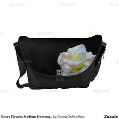 Roses Flowers Medium Messenger Bag Outside Print Bag Accessories