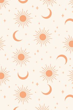 the sun and moon are depicted in this pattern