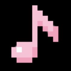 the pixel art is pink and black