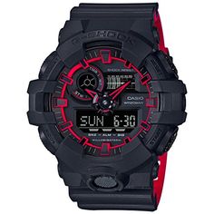 Casio G-Shock GA700SE-1A4 53.4mm Resin Men's Watch (Matte... https://amzn.to/2Be2Vkm G Shock Red, Casio Gshock, Water Resistant Watch, Baby G