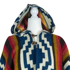 Discover the perfect blend of style and coziness with our women's and men's hooded alpaca poncho. Made from luxurious alpaca wool, this versatile garment is designed to keep you warm and fashionable. Shop now and elevate your winter wardrobe with our premium hooded alpaca poncho.- Very soft and warm- Large and long perfect for the coldest wintertime- Lightweight cape- Comfortable shawl- With fringes and geometric patterns - Made of alpaca wool and acrylicMeasurements: Length from shoulder to bot Poncho Hoodie, Mens Poncho, Alpaca Poncho, Wool Poncho, Blue Yellow Red, Hooded Poncho, Mens Hooded, Alpaca Wool, Winter Time