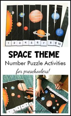 space theme number puzzle activities for preschoolers